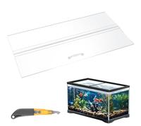 Sieral Aquarium Polycarbonate Canopy Set 12 x 6 x 0.12 Inch for 2.5 Gallon Without Center Brace Aquariums Cover Fish Tank Lid with a Hook Knife, Clear