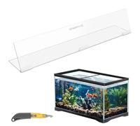 Sieral Aquarium Polycarbonate Canopy Set 15.37 x 7.63 x 0.12 Inch for 5 Gallon Without Center Brace Aquariums Cover Fish Tank Lid with a Hook Knife, Clear