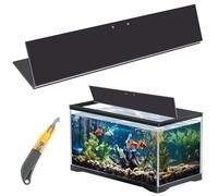 Sieral Aquarium Polycarbonate Canopy Set 19.37 x 9.37 x 0.12 Inch for 10/20 Gallon Without Center Brace Aquariums Cover Fish Tank Lid with a Hook Knife, Black