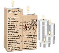 Sieral Sympathy Gift Memorial Gifts for Loss of Loved One Remember Me Wooden Memorial Candle Holder with 10 Pcs Tealight Candles in Memory of Loved One for Bereavement Remembrance Sorry for Your Loss
