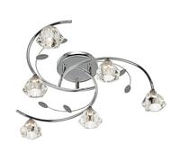 sierra 6 chrome ceiling light with sculptured clear glass