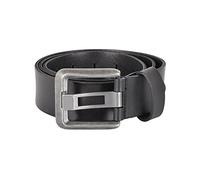 Sierra Azure Mens Leather Belt 34" Black Harley Design 100% Real Cowhide with Silver Metal Buckle Ideal For Jeans Casual Formal Suit Trousers Work Wear Cowboy