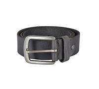 Sierra Azure Mens Leather Belt 38" Black Hunter Design 100% Real Cowhide with Silver Metal Buckle Ideal For Jeans Casual Formal Suit Trousers Work Wear Cowboy