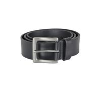Sierra Azure Mens Leather Belt 40" Black Marco Design 100% Real Full Grain Cowhide with Silver Metal Buckle Ideal For Jeans Casual Formal Suit Trousers Work Wear Cowboy