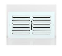 Sierra Grates 4" x 10" Curved Blade Register - Glacier White Steel Supply Vent for Ceiling or Wall