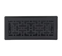 Sierra Grates 4" x 12" Oriental Design Floor Register in Cast Iron Black Finish - Vent Covers for Home Floor- Decorative Air Vent Covers- Floor Register 4” x 12” (Duct Opening)
