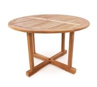 sierra large wooden round dining table in teak