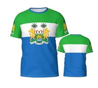 Sierra Leone Flag 3D Printed Patriotic T Shirt Tees Tops Sport Soccer Shirts Multicolor