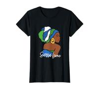 Sierra Leone Flag African Ethnic Heritage Black Woman T-Shirt