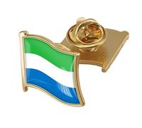 Sierra Leone Flag Brooch - Personalized Crystal Flag Shape Print Pin Flag Badge,Lapel Pins Patriotic Accessories Jewelry For Women Men Clothes Scarf Bag Hat