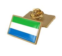 Sierra Leone Flag Brooch - Personalized Crystal Flag Shape Print Pin Flag Badge,Lapel Pins Patriotic Accessories Jewelry For Women Men Clothes Rectangle