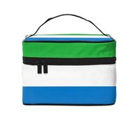 Sierra Leone Flag Cosmetic Bag - Travel Makeup Organizer with Distinctive National Print