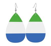 Sierra Leone Flag Dangle Earrings Fashion Earrings Lightweight Earring For Accessories Mother'S Day Daily