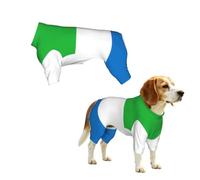 Sierra Leone flag Dog Pajamas, Stretchy Pet Clothes Pjs, Breathable Puppy Onesie Jumpsuits,for Small Medium Large Dogs 3XL