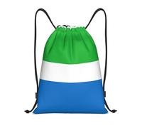 Sierra Leone flag Drawstring Bag Backpack for Sports Travel Gym Lightweight