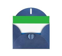 Sierra Leone Flag Horizontal Holiday Card With Blue Heart Shaped Envelope And Write Various Holiday Greetings