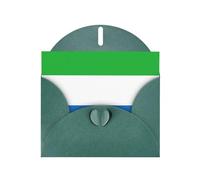 Sierra Leone Flag Horizontal Holiday Card With Dark Green Heart Shaped Envelope And Write Various Holiday Greetings