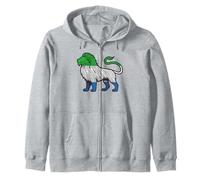 Sierra Leone Flag Lion Zip Hoodie