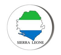 SIERRA LEONE FLAG MAP - 45mm Medium Magnet