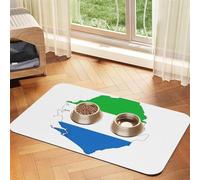 Sierra Leone Flag Map Durable Pet Absorbent Tablecloth Non-Slip Dining Pad For Dog Cat Food Water Bowls Feeder Mat