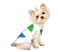 Sierra Leone Flag Map Print Dog Shirt Summer Lightweight Pet T Shirts Soft Breathable Stretchy Cats Dogs Tee Shirt