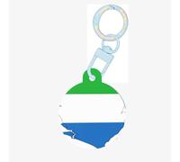 Sierra Leone Flag Map Print Round Acrylic Pet Tag, Dog Neck Pendant Tags for Pets Circular Dog Cat Collar Name Tags