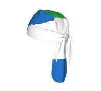 Sierra Leone Flag Map Printed Cap Do Rag, Moisture Wicking Cycling Cap Helmet Liner for Biking Running Hiking