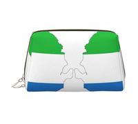 Sierra Leone Flag Map Printed Handheld Makeup Case, Spacious Toiletry Organizer Designed for Brushes and Toiletries