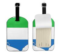Sierra Leone Flag Map Printed Leather Luggage Tag, Durable Baggage Identifier, Soft PU ID Label, for Business Travel