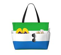 Sierra Leone flag Multifunctional Beach Travel Bag Multi Pocket Fashionable Design Suitable for Various Outdoor Venues