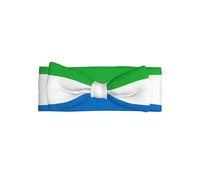 Sierra Leone flag Print Baby Girl Headbands, Soft, Stretchy, Cute Infant Bows Hair Accessory for 0-6 Months