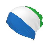 Sierra Leone Flag Print Beanie Chemo Hat Cancer Headwear Hats Knitted Hats Nightcap Skull Cap for Women Men, Black, One size
