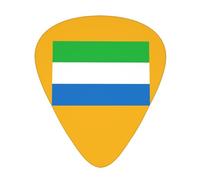 Sierra Leone flag print Celluloid Guitar Plectrums for Acoustic Guitar Bass,Guitar Picks with Organizer Box