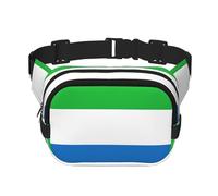 Sierra Leone flag Print Fashion Waist Packs Square Layer Waist Bag Black Belt Bag with Adjustable Strap, Black, One Size