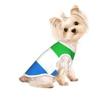 Sierra Leone flag Print Lightweight Dog Vest, Cat Sleeveless Shirt, Breathable Mesh Design for Summer Walking and Play
