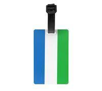 Sierra Leone Flag Print Luggage Tag with Detachable Strap Great for Luggage, Backpacks, Sports Bags