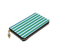 Sierra Leone flag Print Premium Leather Zip Around Wallet for Men and Women Checkbook Cover RFID Blocking