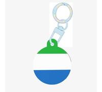Sierra Leone Flag Print Round Acrylic Pet Tag, Dog Neck Pendant Tags for Pets Circular Dog Cat Collar Name Tags