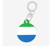 Sierra Leone Flag Print Round Acrylic Pet Tag, Dog Neck Pendant Tags for Pets Circular Dog Cat Collar Name Tags