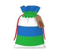 Sierra Leone Flag Print Xmas Drawstring Wrapping Bags For Xmas Package Storage, Christmas Party Supplies Favors
