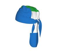 Sierra Leone flag Printed Cap Do Rag, Moisture Wicking Cycling Cap Helmet Liner for Biking Running Hiking