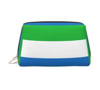 Sierra Leone Flag Printed Handheld Makeup Case, Spacious Toiletry Organizer Designed for Brushes and Toiletries