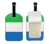 Sierra Leone Flag Printed Leather Luggage Tag, Durable Baggage Identifier, Soft PU ID Label, for Business Travel