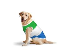 Sierra Leone Flag Soft Cotton T-Shirt Vest for Large Dogs, Print Pet Clothes Breathable Pet Pullover Tee Sleeveless Sweatshirt (3xl-5xl)