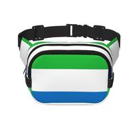 Sierra Leone Flag Square Double-Layer Waist Bag for Outdoor Activities Such as Sports, Travel, Hiking, Cycling