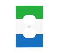 Sierra Leone Flag Unbreakable Polycarbonate Switch Plate-Modern 1 Gang Light Cover for Home Office with Matching Screws