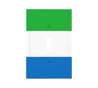 Sierra Leone Flag Unbreakable Polycarbonate Switch Plate-Modern 1 Gang Light Cover for Home Office with Matching Screws