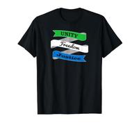 Sierra Leone Flag Unity Freedom Justice Value Graphic T-Shirt, Men, Black, L