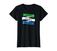 Sierra Leone Flag Unity Freedom Justice Value Graphic T-Shirt, Women, Black, XL