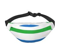 Sierra Leone Flag Waist Bag Water Resistant, Running Fanny Pack Women with Versatile Wear Options, Convenient Headphone Hole, Ideal Travel and Workout Crossbody Fanny Packs for Women Andmen